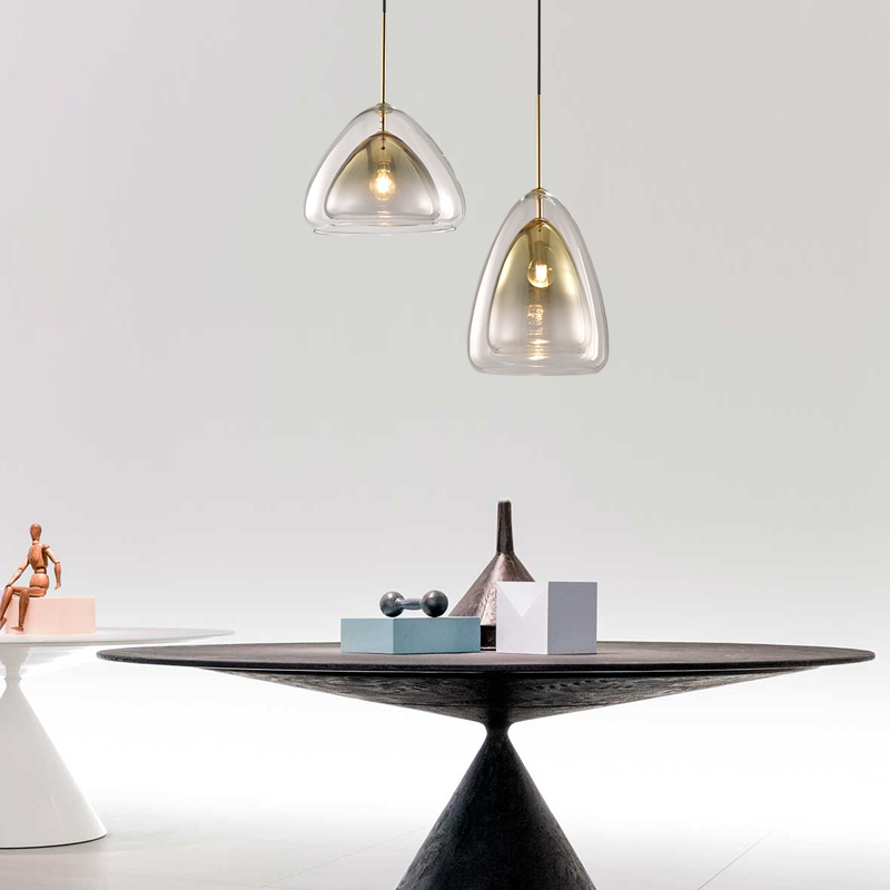 Nordic new dining and living room chandelier simple designer ins web celebrity study bedroom cafe glass lamps