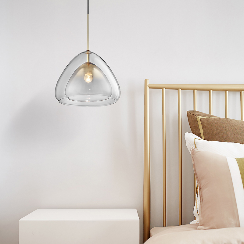 Nordic new dining and living room chandelier simple designer ins web celebrity study bedroom cafe glass lamps