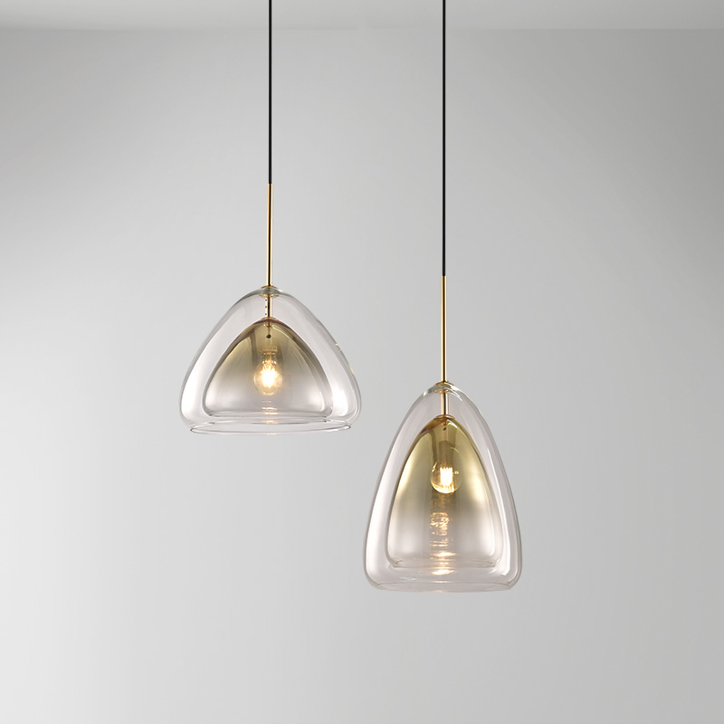 Nordic new dining and living room chandelier simple designer ins web celebrity study bedroom cafe glass lamps