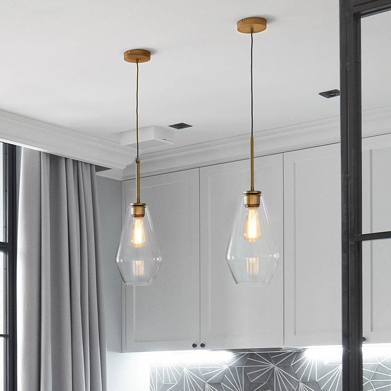 Nordic Restaurant Glass Lamp Modern Simple Chinese-style Home Corrugated Chandelier Creative Chandelier Living Room Bedside Lamp