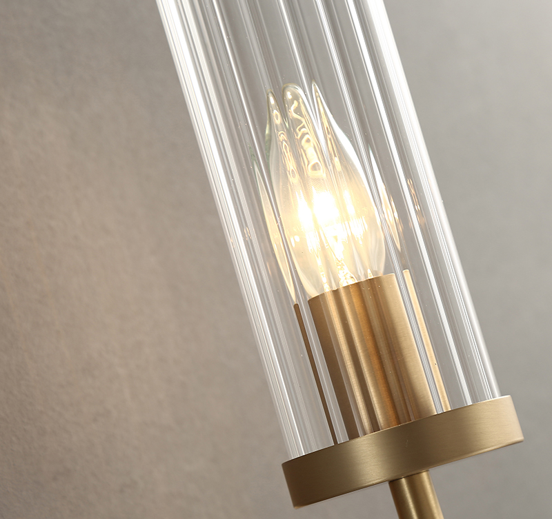 Copper wall lamp living room bedroom bedside lamp background wall simple glass wall lamp