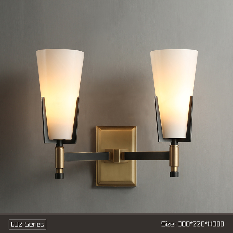 Post-modern copper wall lamp simple bedroom lamp bedside lamp living room copper lamp