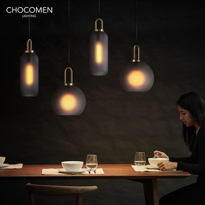 2019 New Simple Modern Nordic Restaurant Counter Cigarette Ash Frosted Glass Clothing Store Chandelier Net Red Tremble