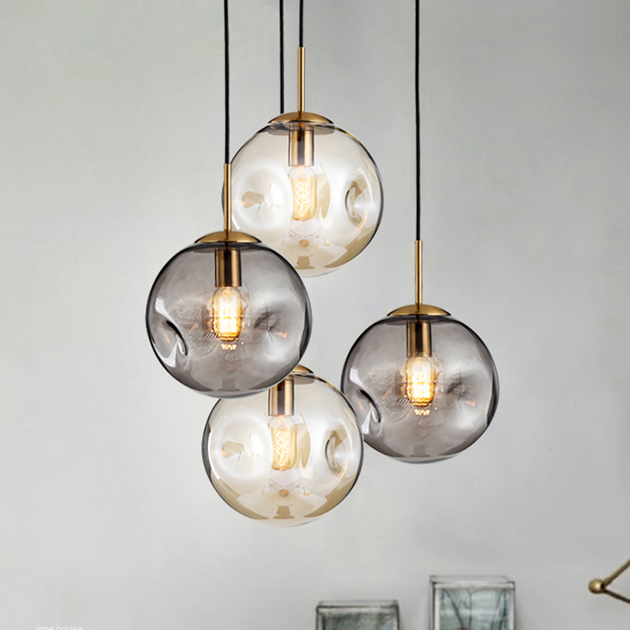 Nordic Minimalist Restaurant Chandelier Designer Luxury Creative Table, Bar Lamp, Bedside Individual Single Head Glass Chandelier