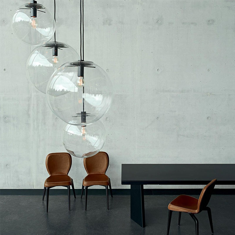 Modern glass ball chandelier concise Restaurant Bar personality creative clothing store light bulb ball art lamps and lanterns