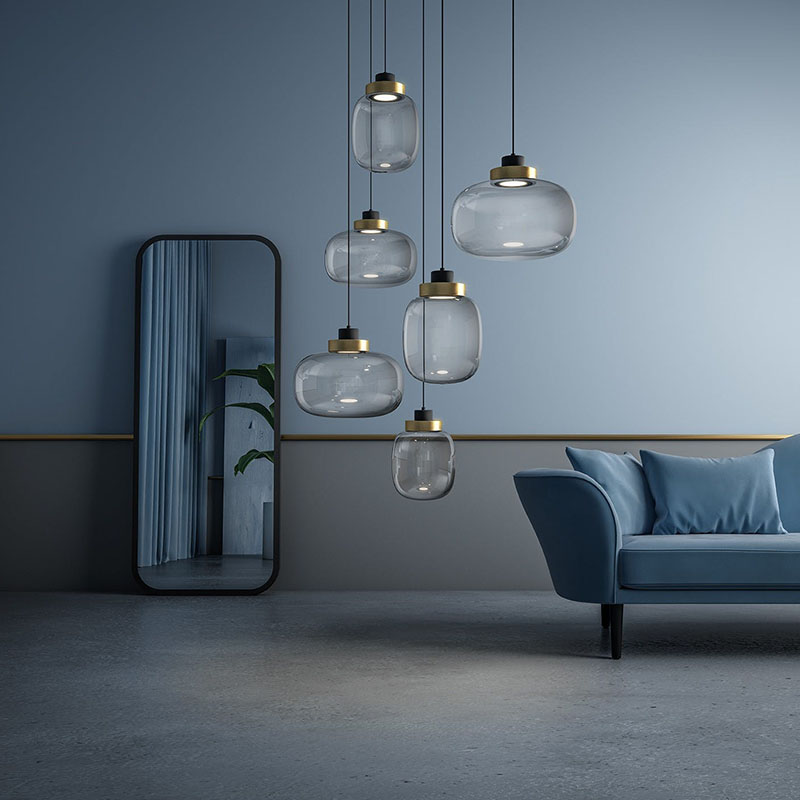 Nordic Postmodern Minimalist Creative Individual Designer Restaurant Glass Chandelier Bar Model Room Fashion Dining Chandelier