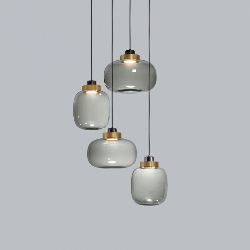Nordic Postmodern Minimalist Creative Individual Designer Restaurant Glass Chandelier Bar Model Room Fashion Dining Chandelier