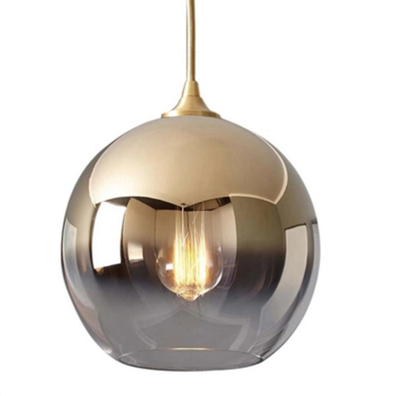 Nordic Simple Post-modern Bedroom Bedside Individual Creative Ballroom Tea Restaurant Golden Gradual Glass Ball Chandelier