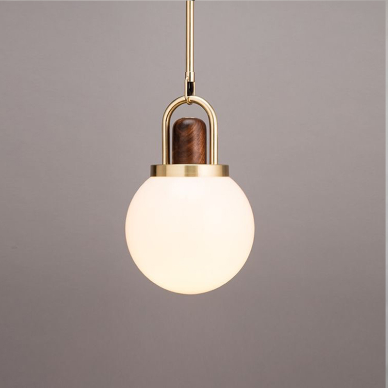 Nordic ins bedroom bedside chandelier simple modern creative Restaurant Bar Cafe single round Chandelier