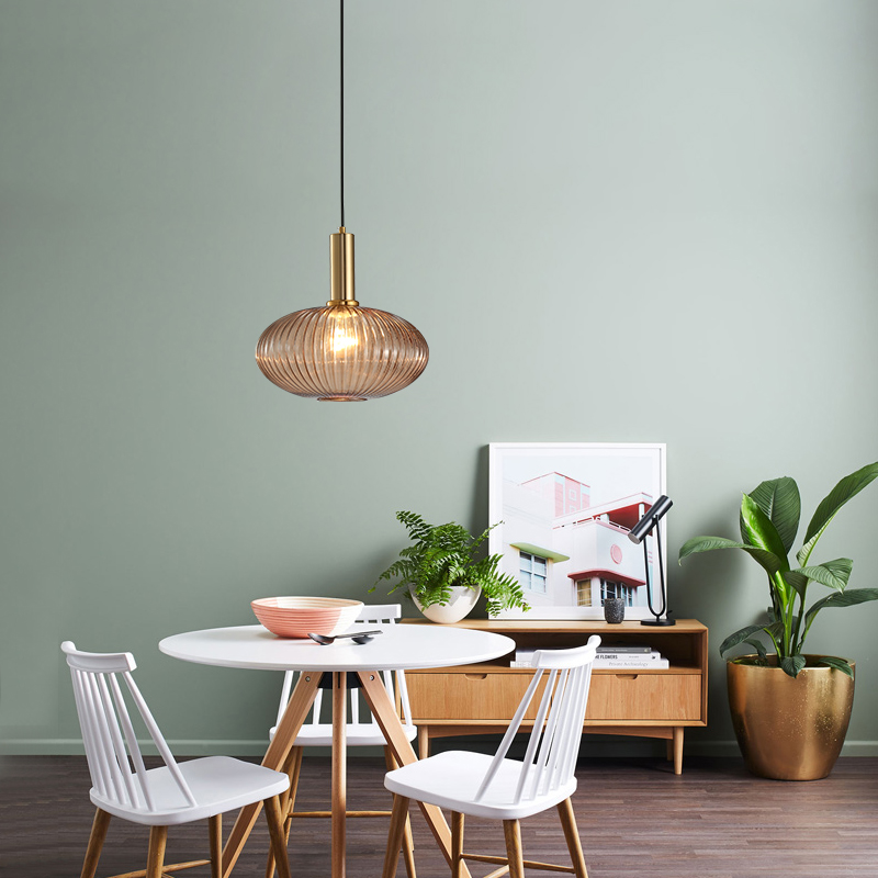Nordic dining room chandelier bedroom bedside glass retro small single-headed clothing store light luxury bar lamps creative personality