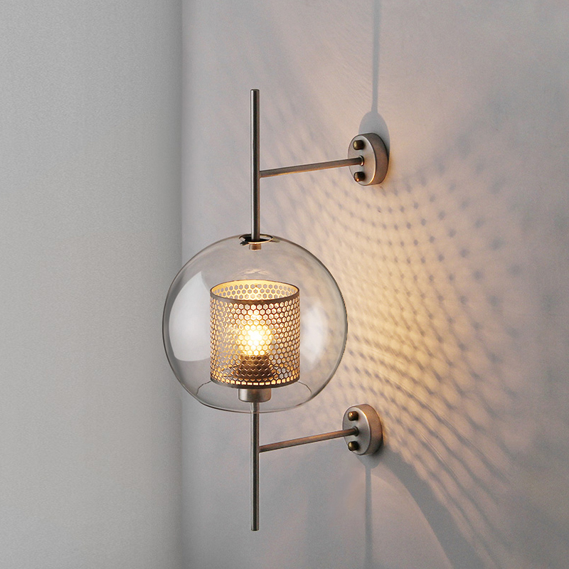 Postmodern new Chinese bedroom bedside wall lamp lobby model room designer light luxury creative living room corridor villa
