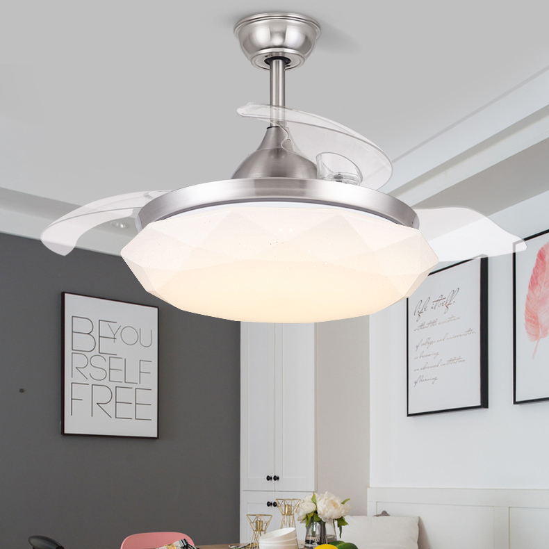 LED lamp invisible fan lamp living room simple ceiling fan lamp ultra-thin lampshade fan ceiling lamp