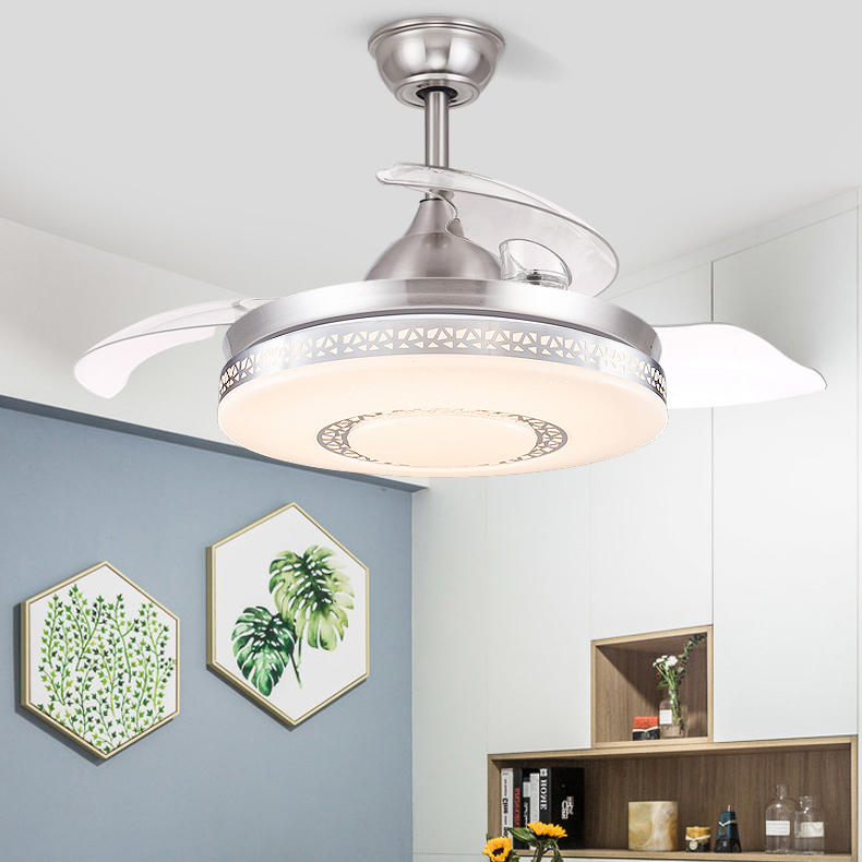 LED lamp invisible fan lamp living room simple ceiling fan lamp ultra-thin lampshade fan ceiling lamp