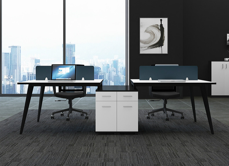 Office station with cabinet multi-function staff table company staff card seat plate high cabinet combination table and chair
