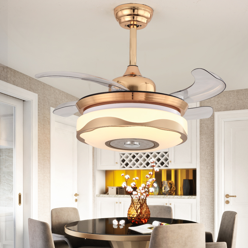 Simple living room invisible fan lamp family dining room creative wall control