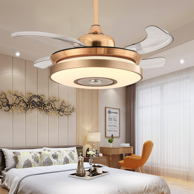 Simple living room invisible fan lamp family dining room creative wall control