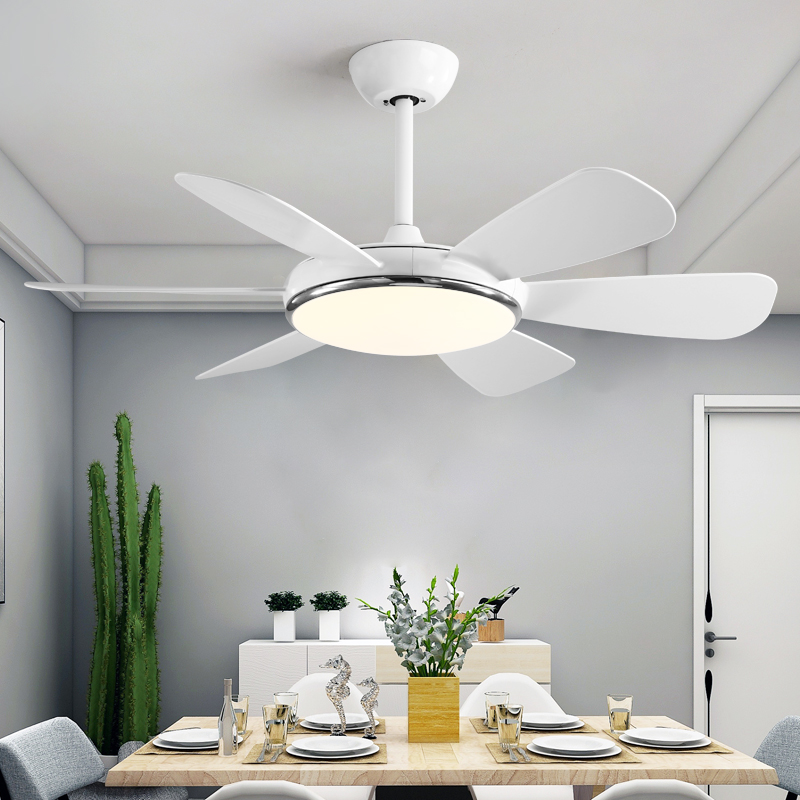 Nordic fan lamp ceiling fan lamp frequency conversion thin modern simple dining room living room Bedroom Household Electric Fan Chandelier