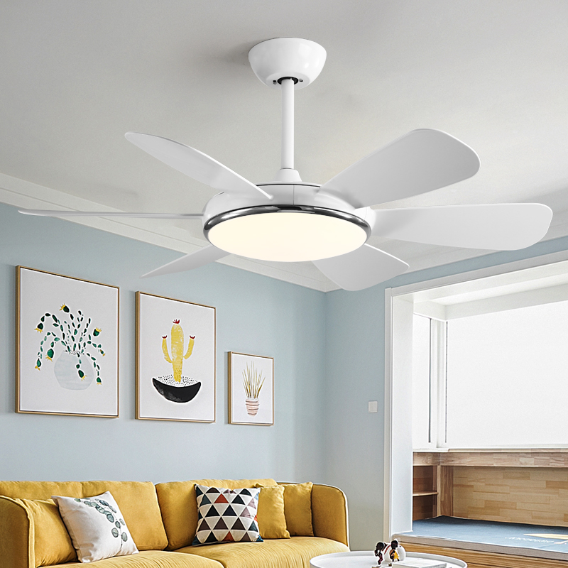 Nordic fan lamp ceiling fan lamp frequency conversion thin modern simple dining room living room Bedroom Household Electric Fan Chandelier