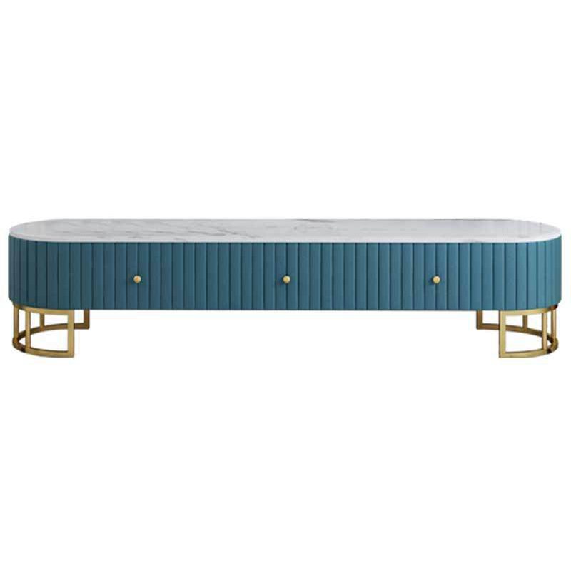 Light luxury marble tea table TV cabinet small family postmodern combination