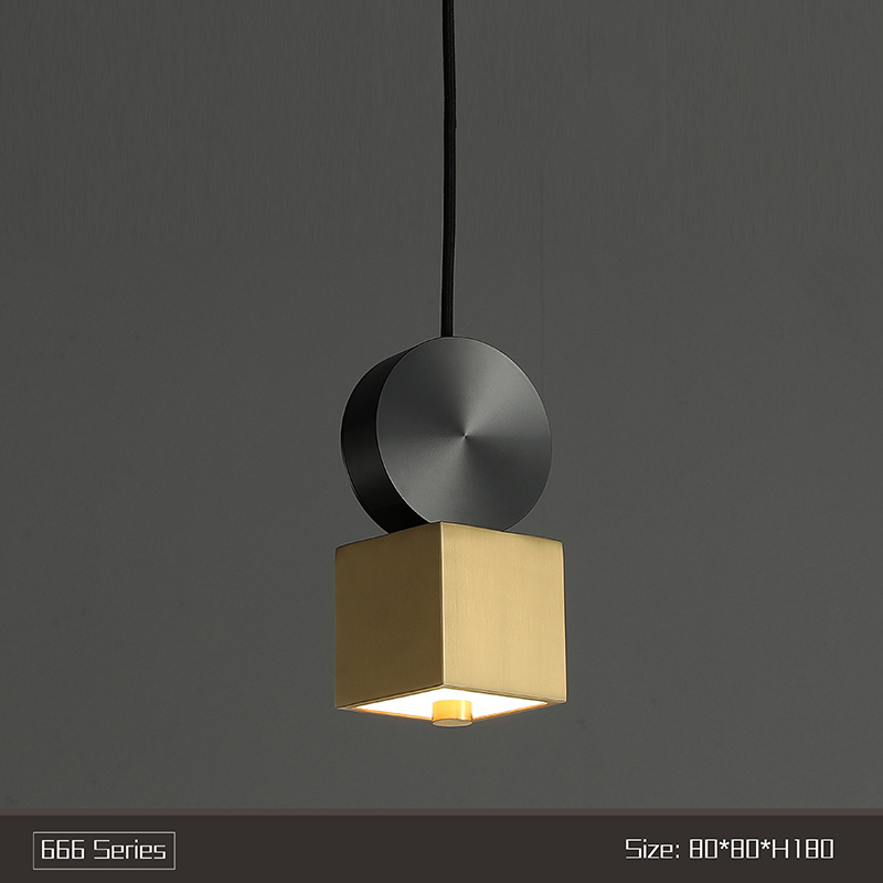 Postmodern minimalist copper single head chandelier creative personality restaurant bar desk study bedroom bedside brass chandelier