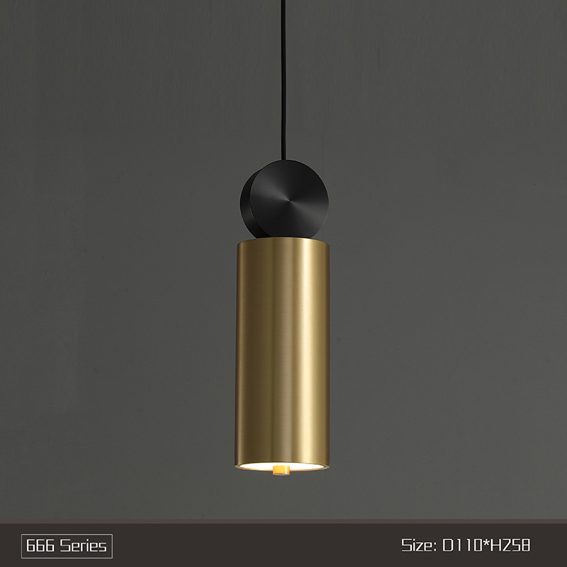 Postmodern minimalist copper single head chandelier creative personality restaurant bar desk study bedroom bedside brass chandelier