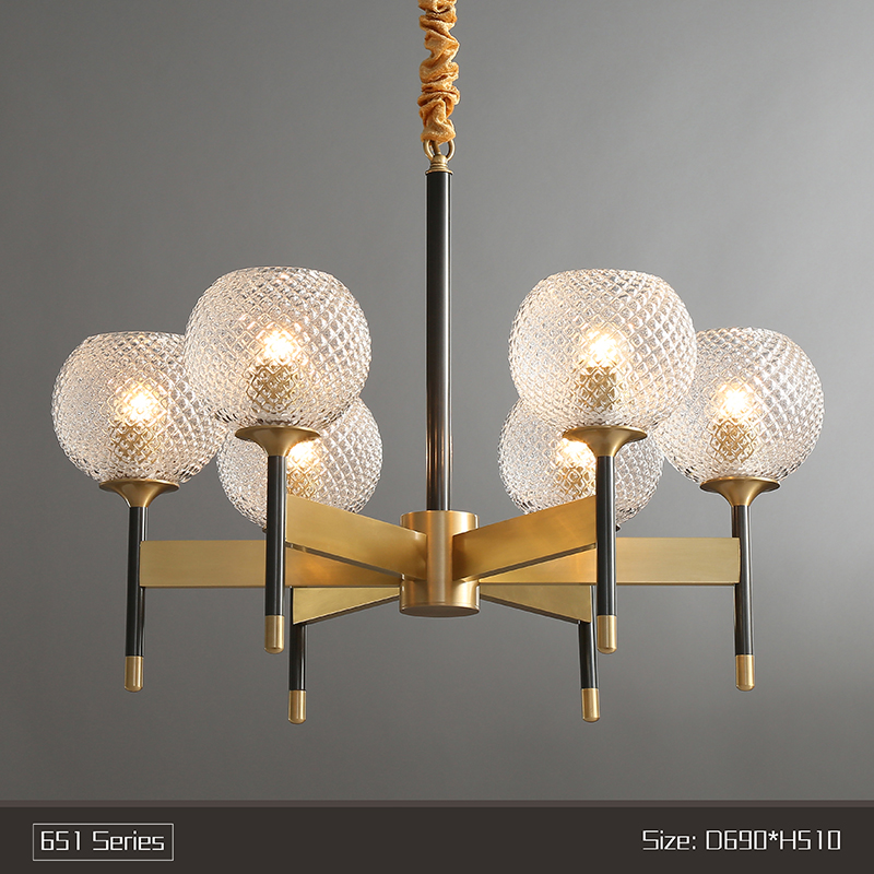 Chandelier living room lamp post modern crystal lamp atmosphere restaurant lamp American copper lamp bedroom art lamp