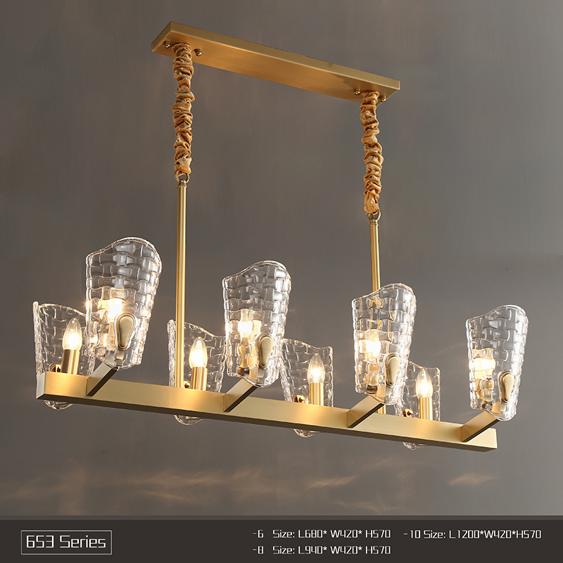 Simple modern European copper restaurant crystal chandelier