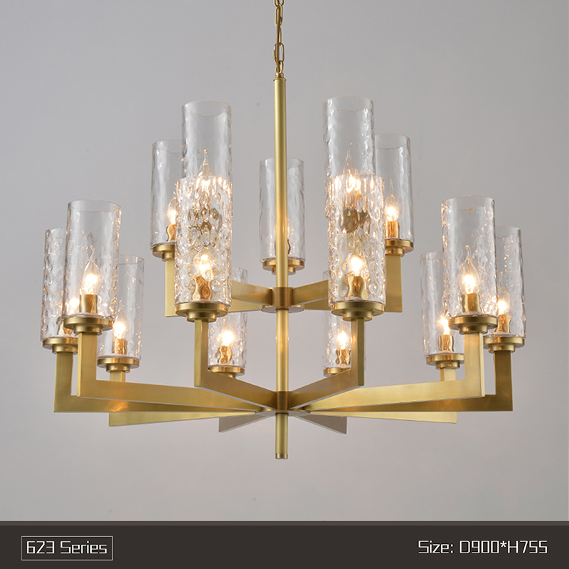 Modern minimalist living room chandelier creative bedroom restaurant copper chandelier