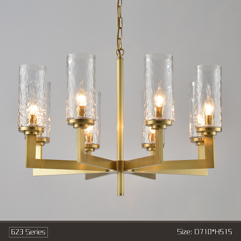 Modern minimalist living room chandelier creative bedroom restaurant copper chandelier