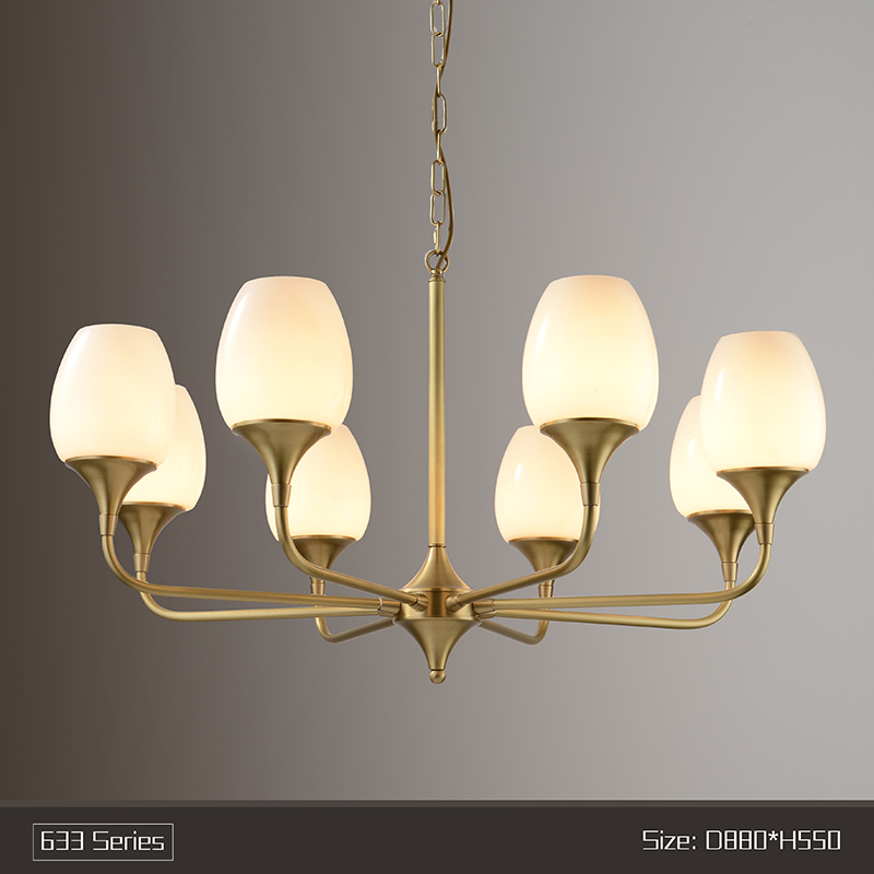 Copper chandelier modern minimalist creative design bedroom dining room study chandelier