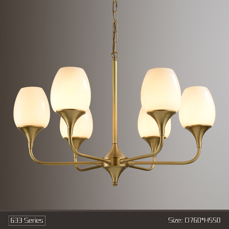 Copper chandelier modern minimalist creative design bedroom dining room study chandelier
