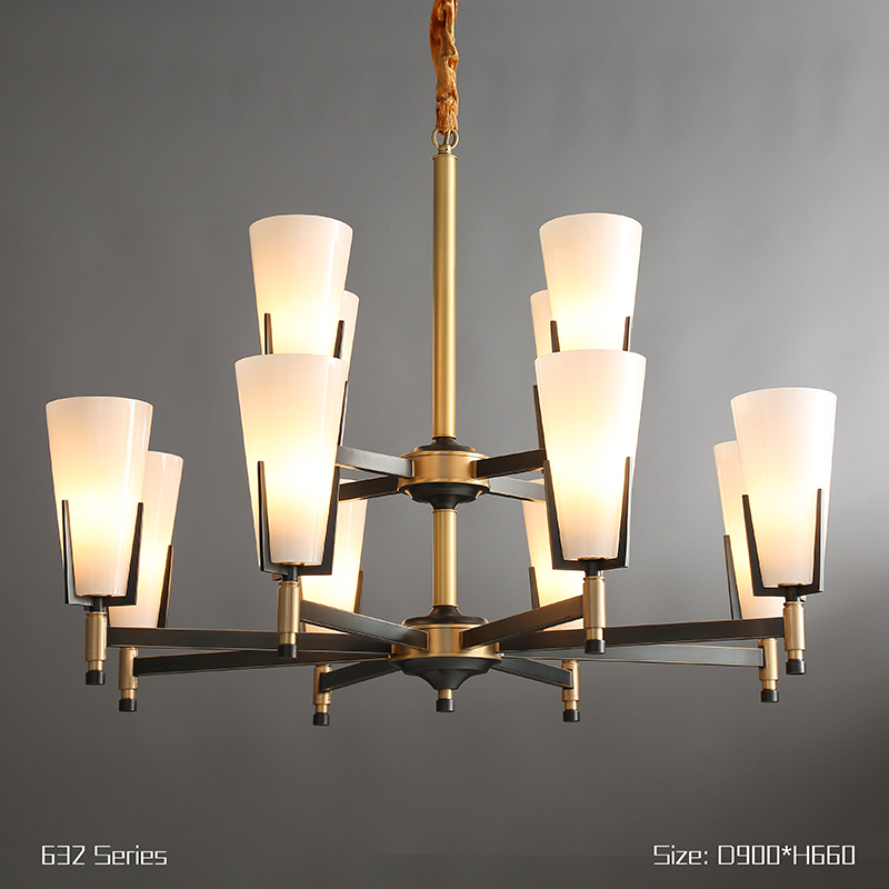 Postmodern living room lighting dining room lamp study bedroom personality art copper chandelier