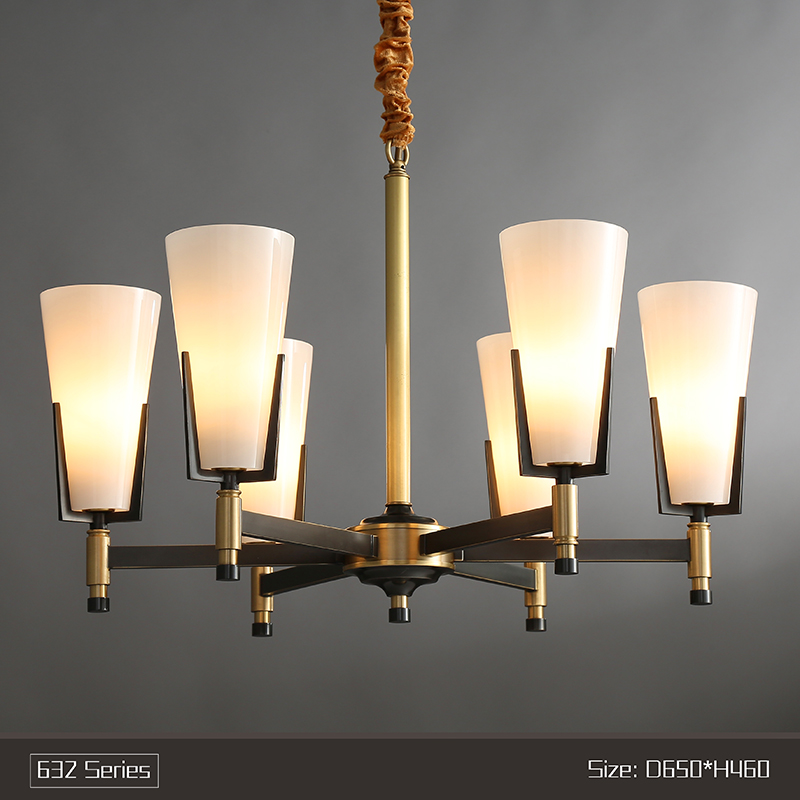 Postmodern living room lighting dining room lamp study bedroom personality art copper chandelier