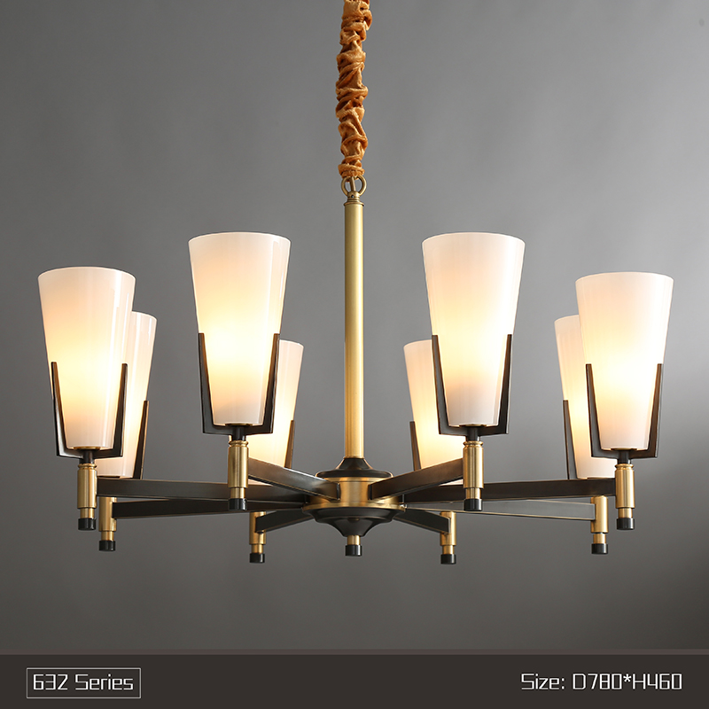 Postmodern living room lighting dining room lamp study bedroom personality art copper chandelier