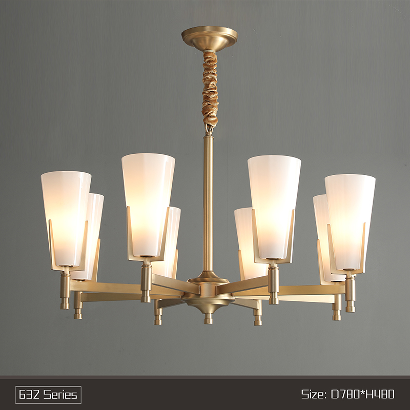 Copper chandelier modern minimalist living room lamp dining room lamp bedroom chandelier