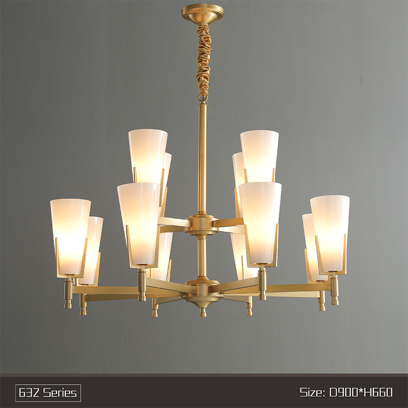Copper chandelier modern minimalist living room lamp dining room lamp bedroom chandelier