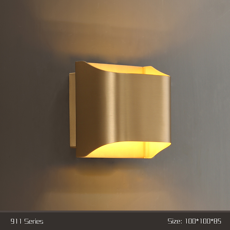 Full copper wall lamp modern style simple wall lamp hotel living room bedroom wall art light