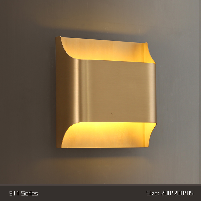 Full copper wall lamp modern style simple wall lamp hotel living room bedroom wall art light