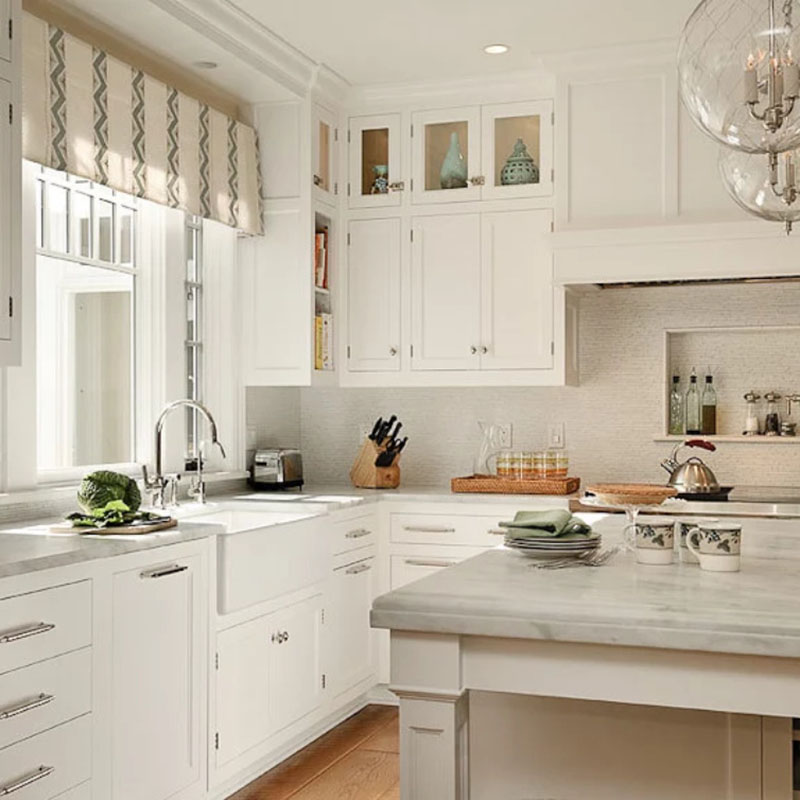 White shaker style custom kitchen cabinets Australia