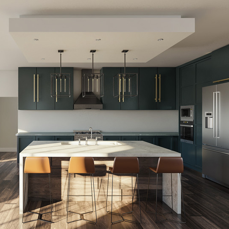 China High quality high gloss lacquer moisture resistant kitchen cabinet with simple design