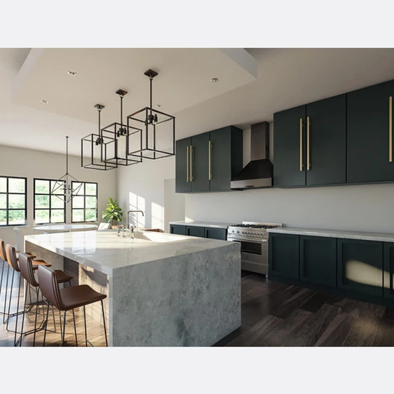 China High quality high gloss lacquer moisture resistant kitchen cabinet with simple design