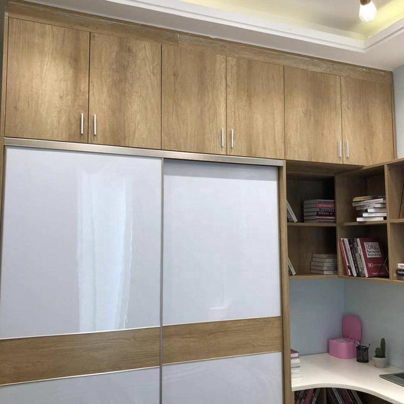 Manufacturer customized new design home storage white wood grain wardrobe closet