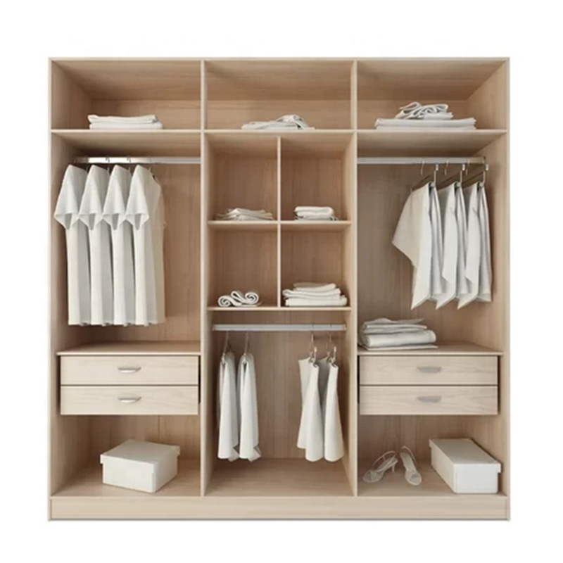 Large capacity wood wardrobe closet with swing doors