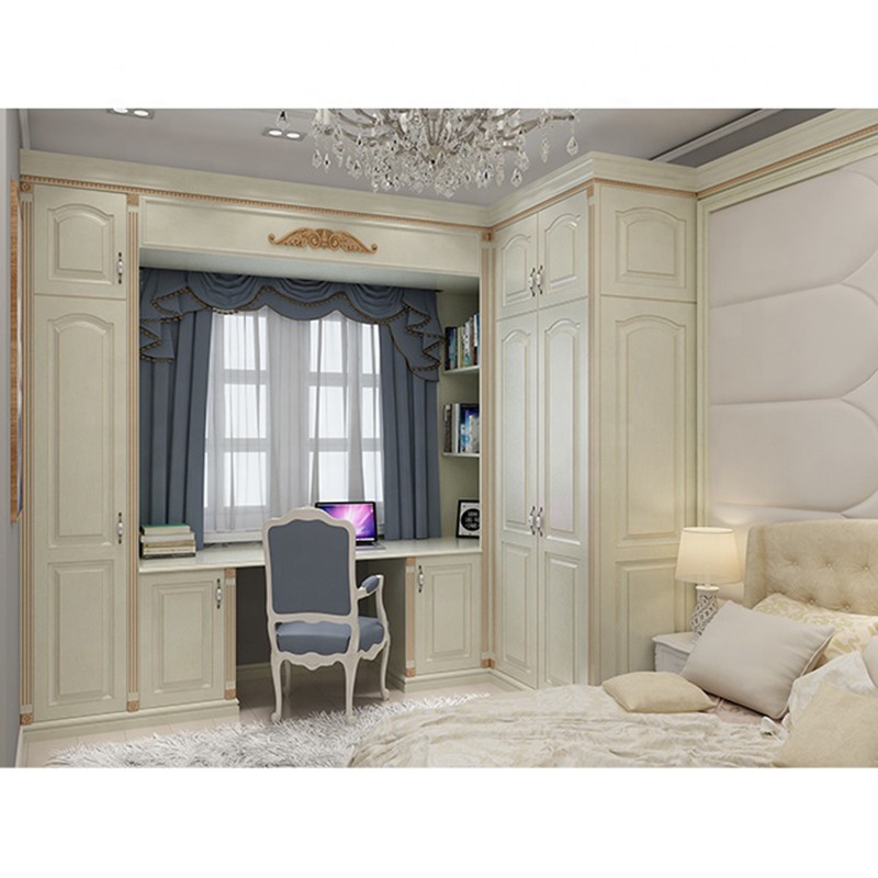 Custom classic style bedroom furniture solid wood wardrobe design