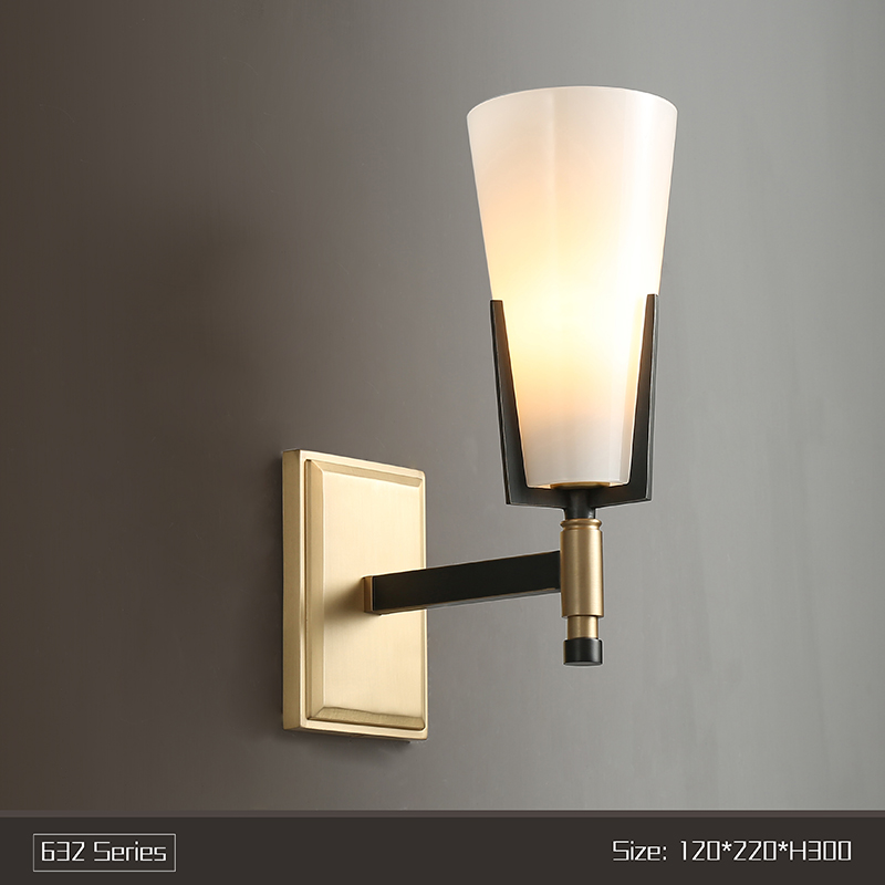 Post-modern copper wall lamp simple bedroom lamp bedside lamp living room copper lamp