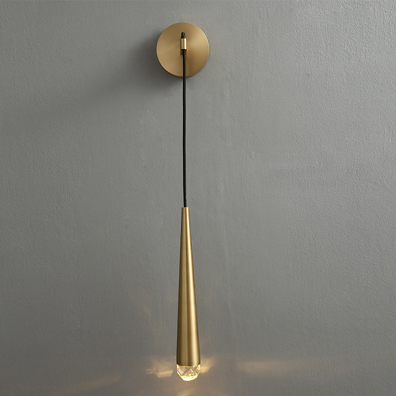 Wall lamp light luxury postmodern minimalist living room background wall lamp bedroom copper lamps