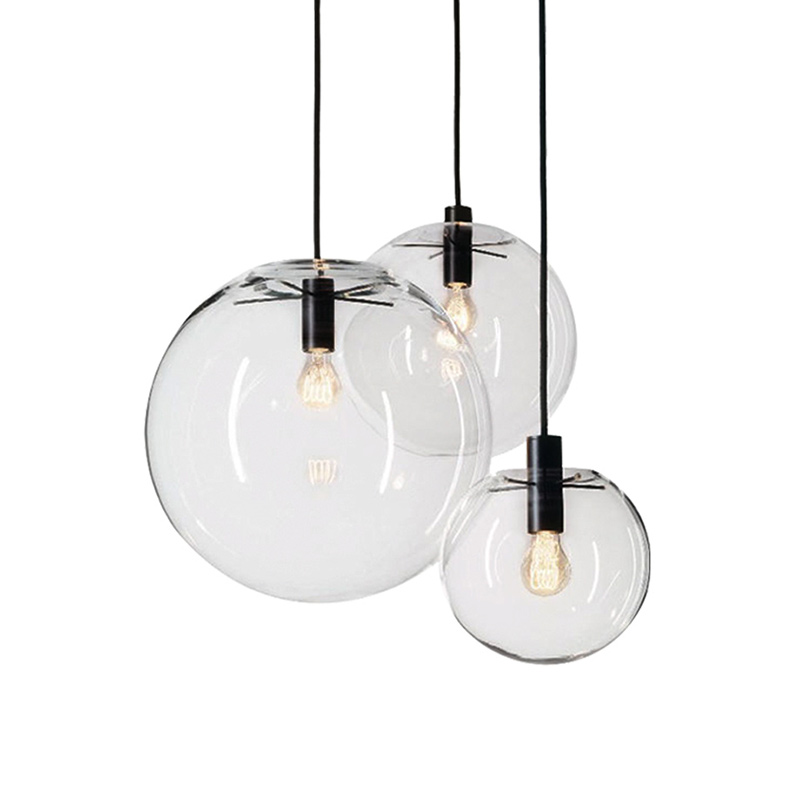 Modern glass ball chandelier concise Restaurant Bar personality creative clothing store light bulb ball art lamps and lanterns