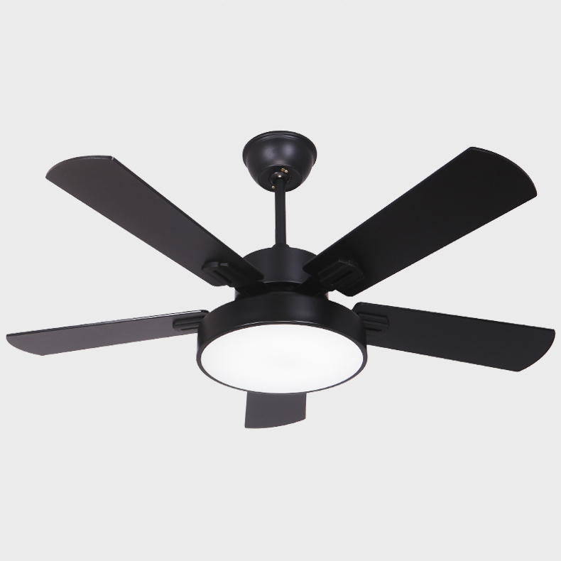 Iron Leaf Strong Wind Simple American LED Fan Lamp Silence Nordic ceiling fan lamp Living room dining room ceiling lamp family bedroom