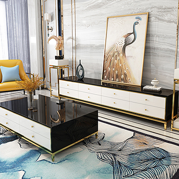 Living room light luxury tea table TV cabinet combination post-modern simple small family