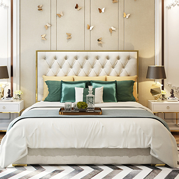 Postmodern  luxurious double beds with leather art beds